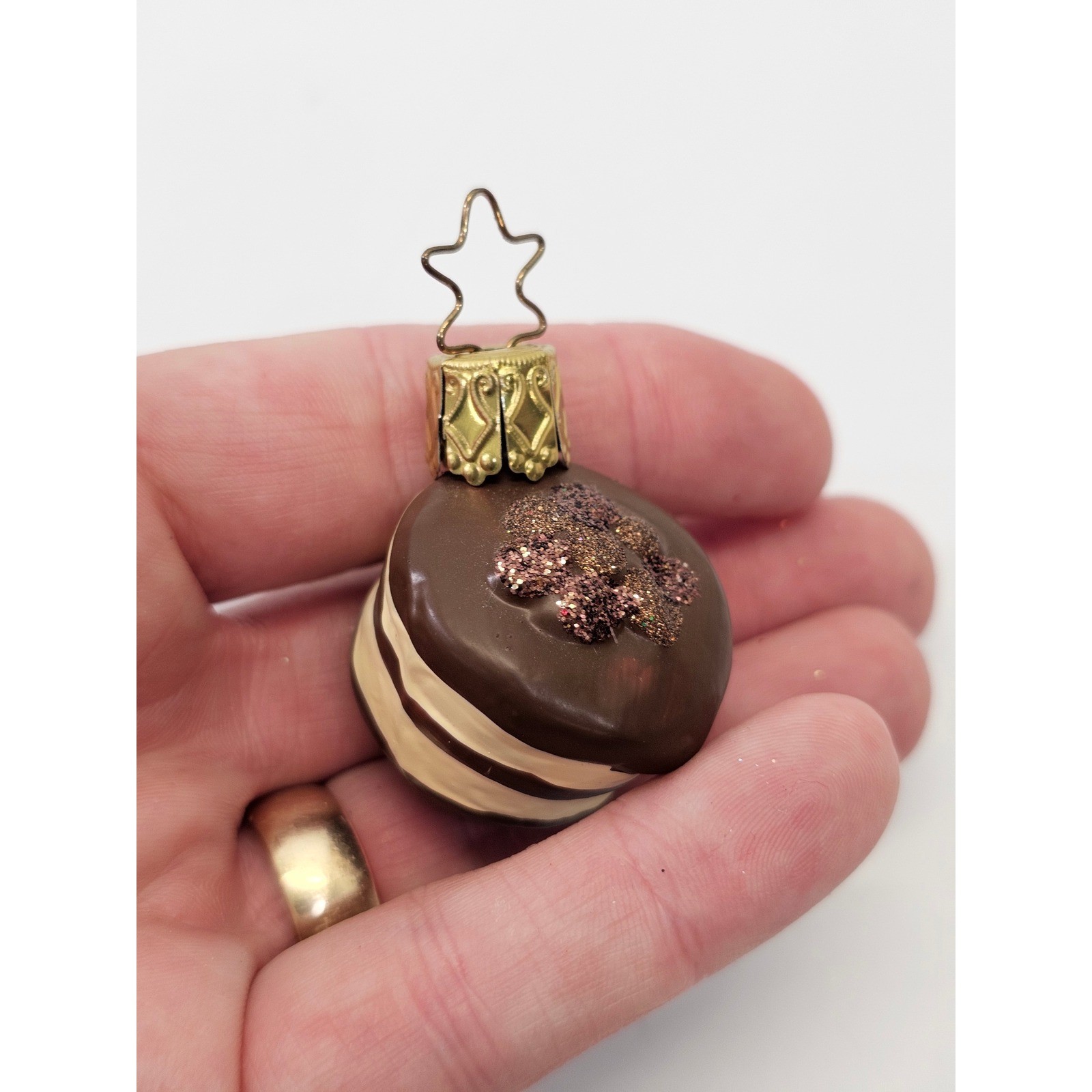 Inge Glas Crunchy Chocolates Confection Coookie Cake Blown Glass German Ornament gallery