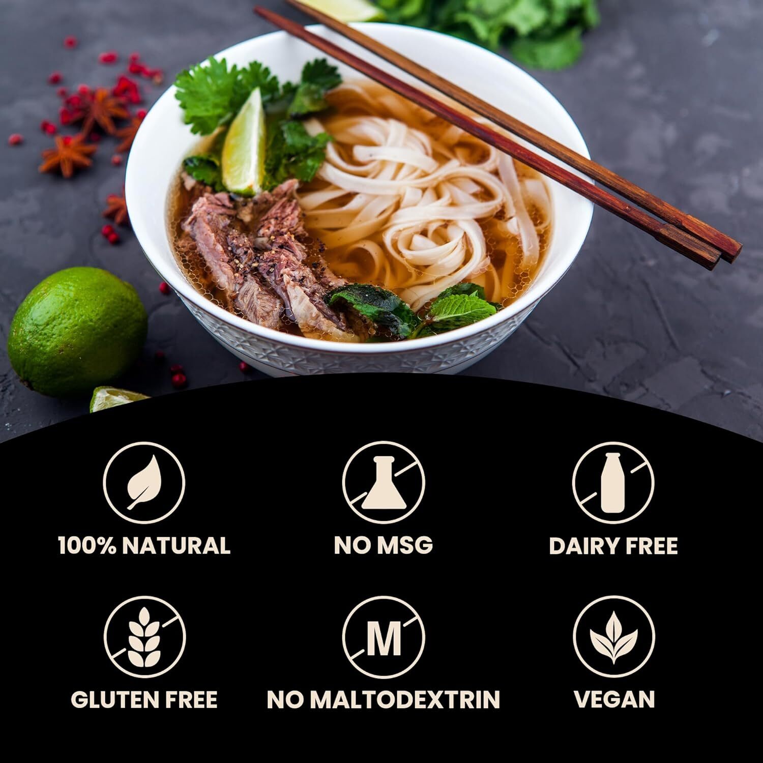 Instant Pho Bouillon Broth Cubes - No Msg, Gluten Free Soup Base - 1 Pack gallery