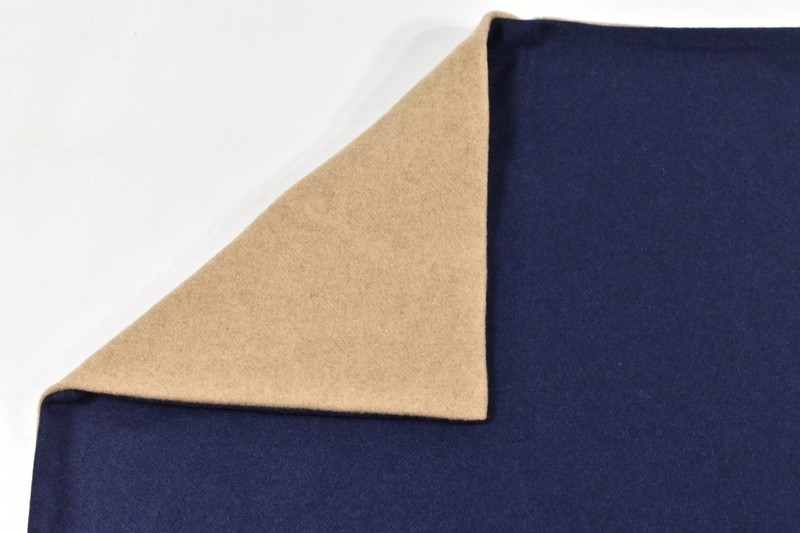 Williams Sonoma SAMPLE Reversible Double Solid Cashmere Pillow Cover Navy Sand gallery