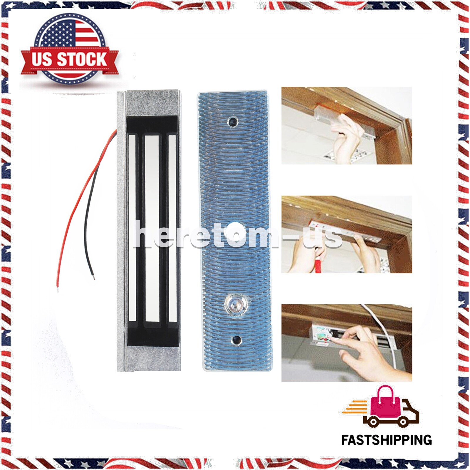 180kg/350lb Force Magnetic Lock Access Control Door Electromagnetic Lock Durable gallery