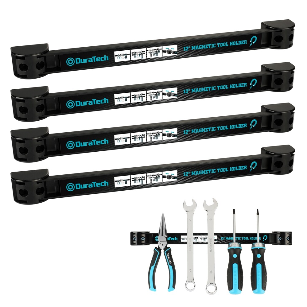 DURATECH 12" Magnetic Tool Holder Strip 4 Pack Heavy Duty Magnetic Tool Bar Sets gallery