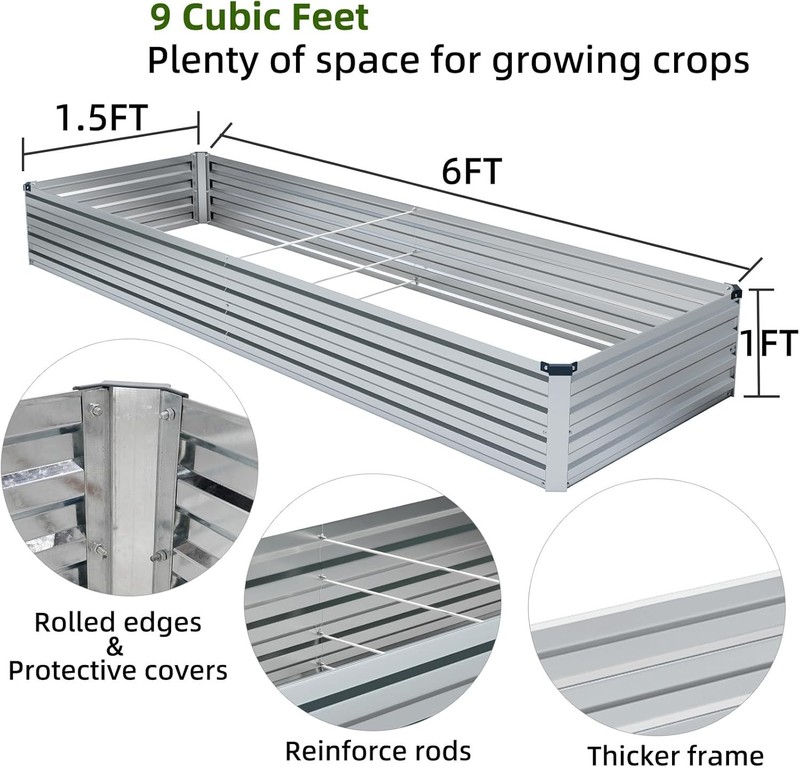 Stylish 2 Pack Elevated Garden Beds for Flowers & Vegetables - Easy Assembly gallery