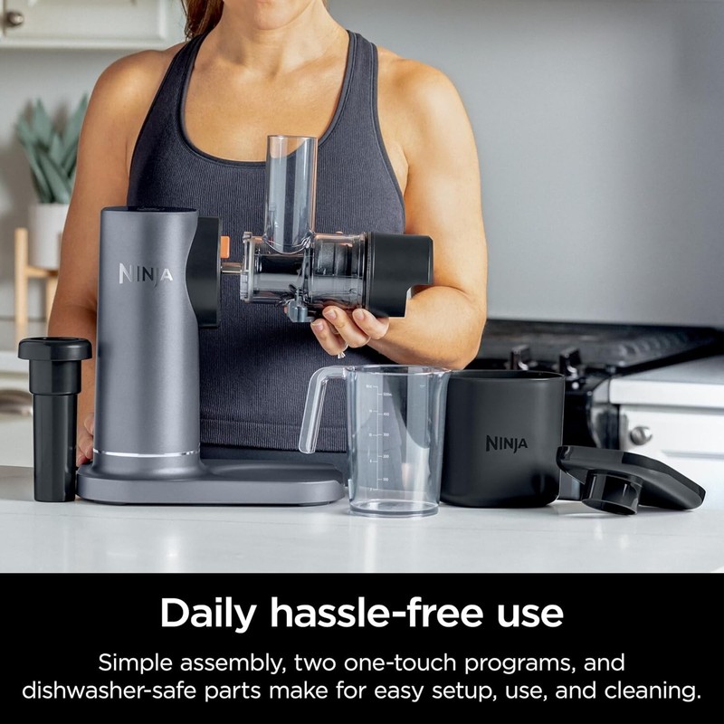 Ninja JC101 Cold Press Pro Compact Powerful Slow Juicer with Total Pulp Control gallery