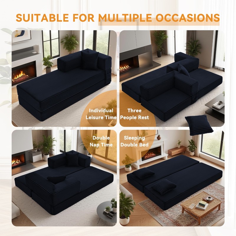 Convertible Sleeper Sofa Bed,Floor Folding Mattress Pull Out Bed for Living Room gallery