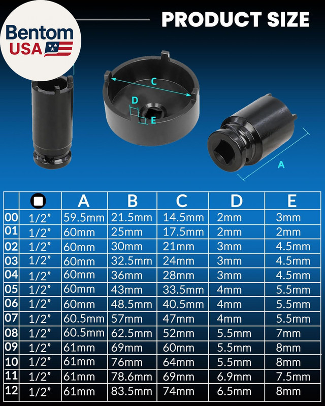 13Pc Spindle Nuts Socket Kit Ball Joints Axle Locknut Remove Install Locking Hub gallery