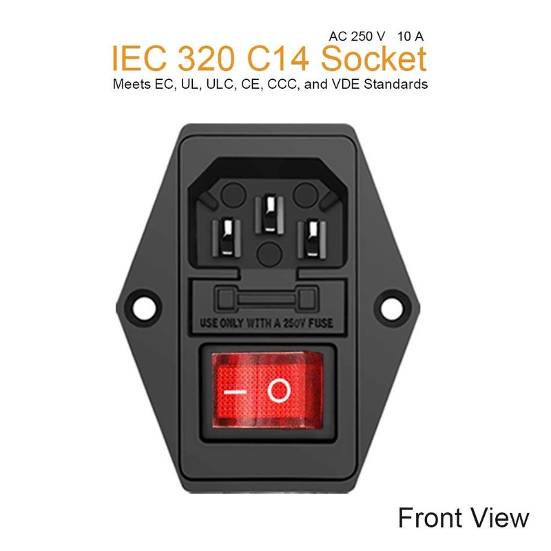 3Pcs AC-14-F16A Switch Power Socket 10A Fuse Three in One Switch Power Socket gallery