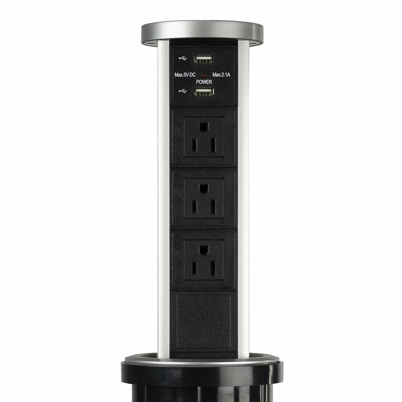 U.S. Solid 110V Automatic Pop Up Outlet Retractable Countertop Power Socket gallery