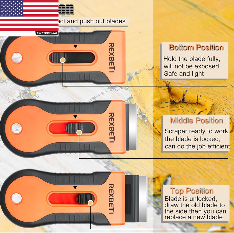 Razor Blade Scraper Tool, 2 Pack Razor Scraper Set with Extra 80Pcs Razor Blades gallery