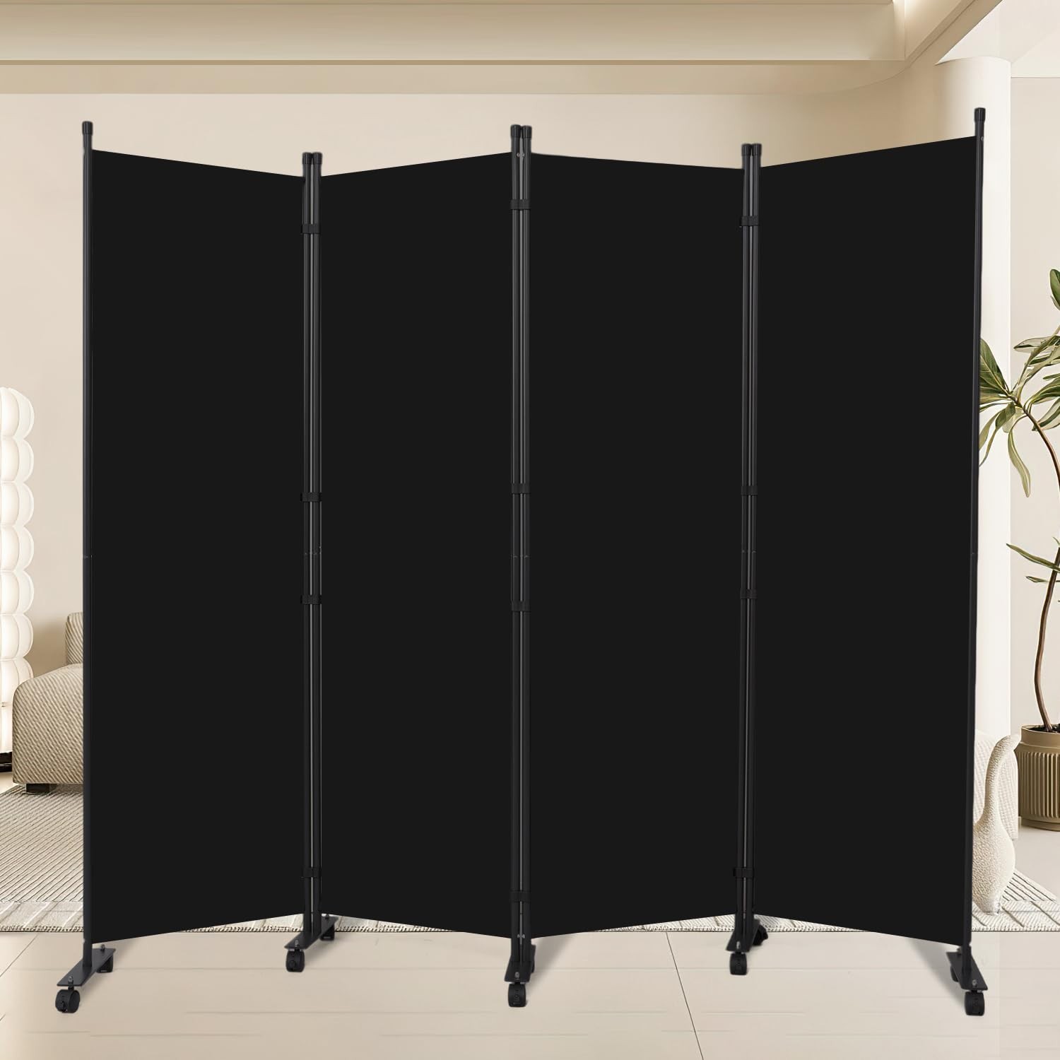 Room Divider 88''W Wall Divider for Room Partition (Heavy Duty Base) 4 Panel ... gallery