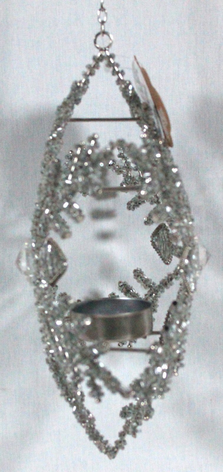 BELLA LUX HOLIDAY COLLECTION HANGING SNOWFLAKE TEALIGHT VOTIVE HOLDER ORNAMENT gallery