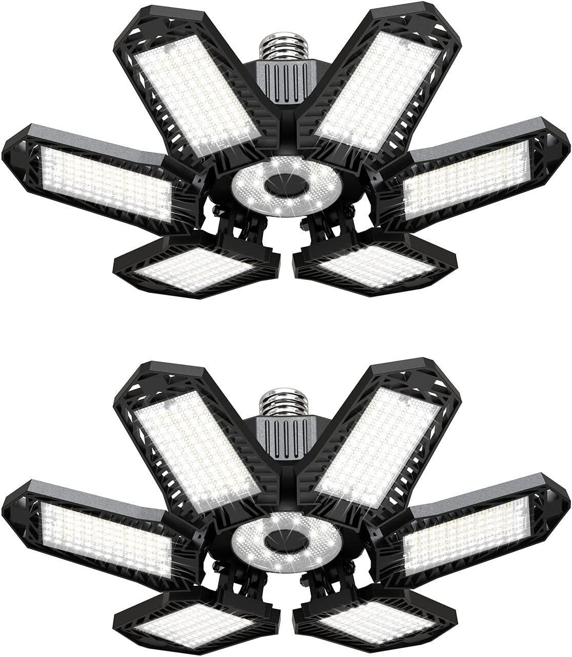 2 Pack 6500K Daylight LED Garage Lamp Deformable For Ceiling Storage Room Light gallery