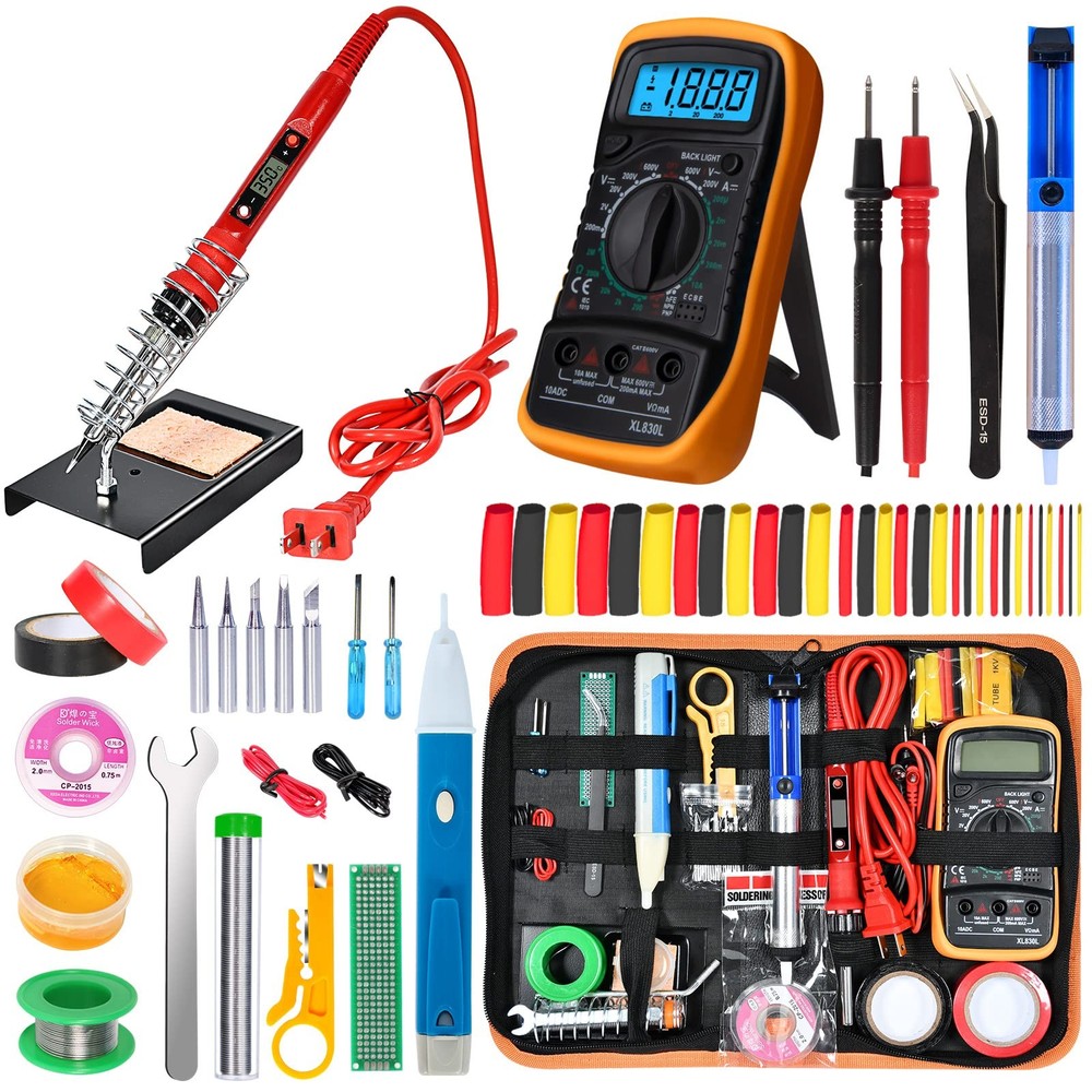 80W Electronics Soldering Iron Kit, LCD Digital Soldering Gun with Adjustable