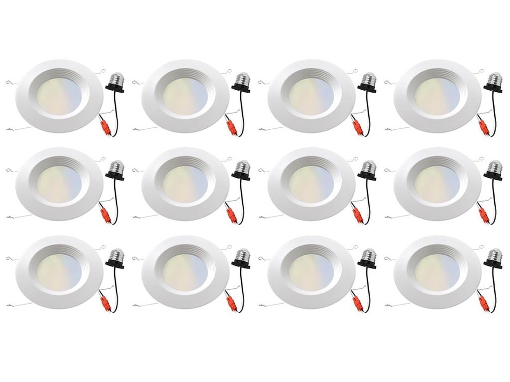 ENERGETIC LIGHTING 12PACK 5/6IN E26 12W 5CCT LED RECESSED LIGHTS 6IN-1000LM-5CCT