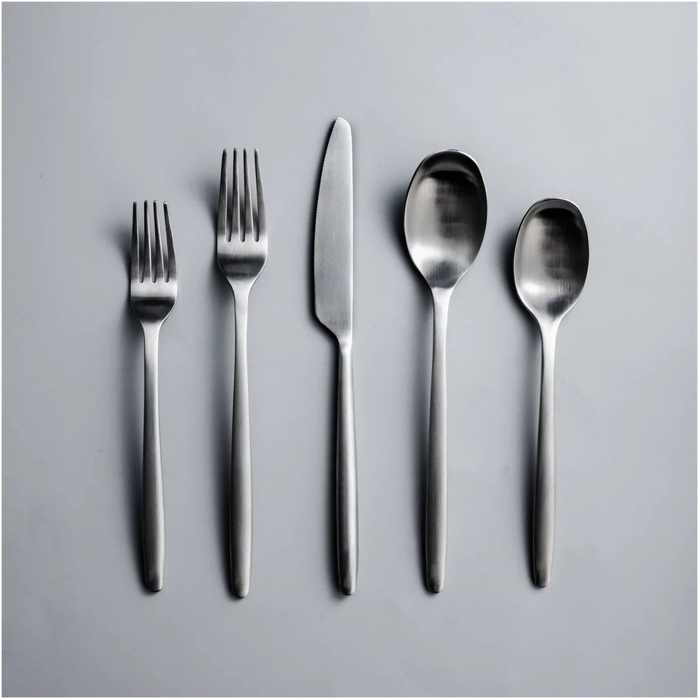 Ava Flatware Matte Silver 18/10 - 4 Person Set (20 Pieces) NEW