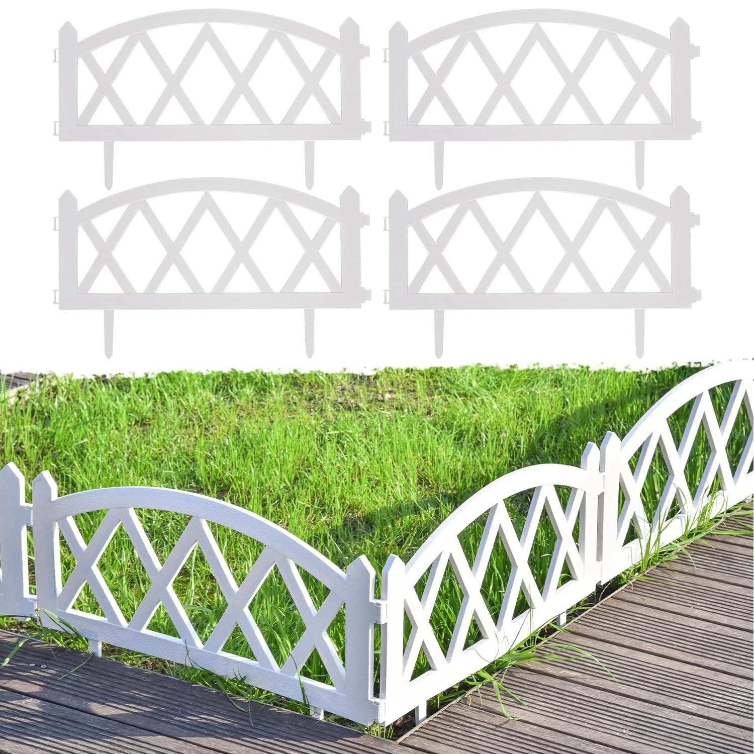 Plastic Garden Fence Border Set - Lightweight Decorative Landscape Edging Pan... gallery