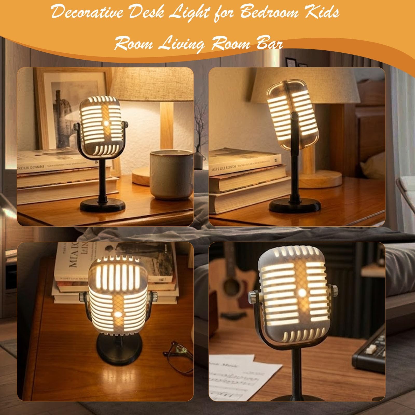 Decorative Microphone LED Night Light Lamp - Perfect Desk Gift for All Rooms gallery