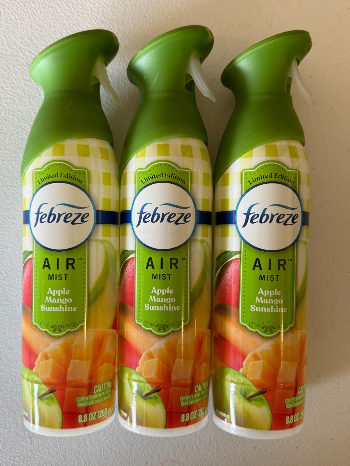 3 Pack Febreze Air Mist Apple Mango Sunshine Limited Edition 8.8 oz Spray New gallery