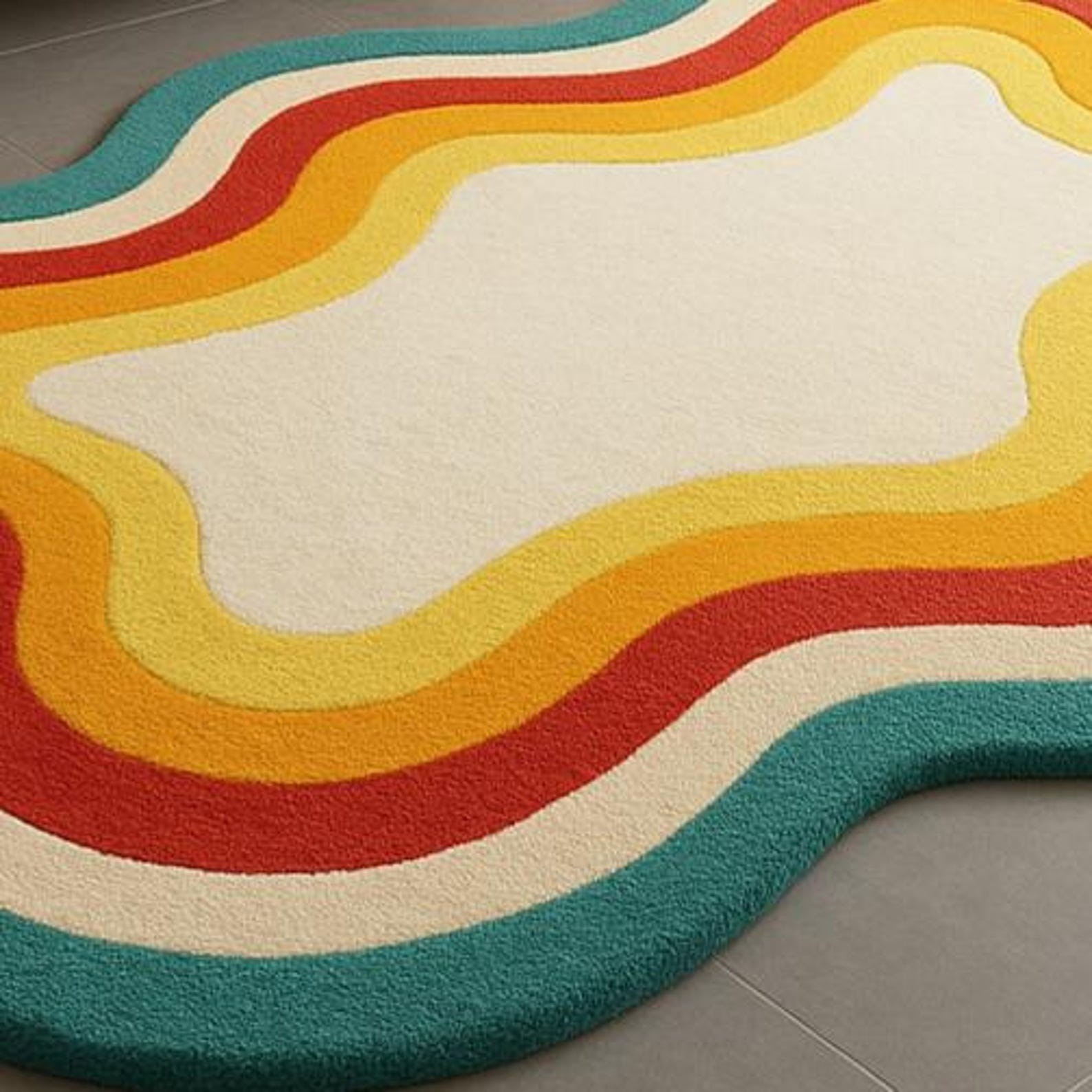 Handmade Rug | Irregular Rug | Wool Rugs | Living Room Rug | Tufted A323 gallery