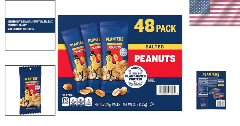 Planters Kosher Salted Peanuts 48 Count - Nutritious Snack for All Ages gallery