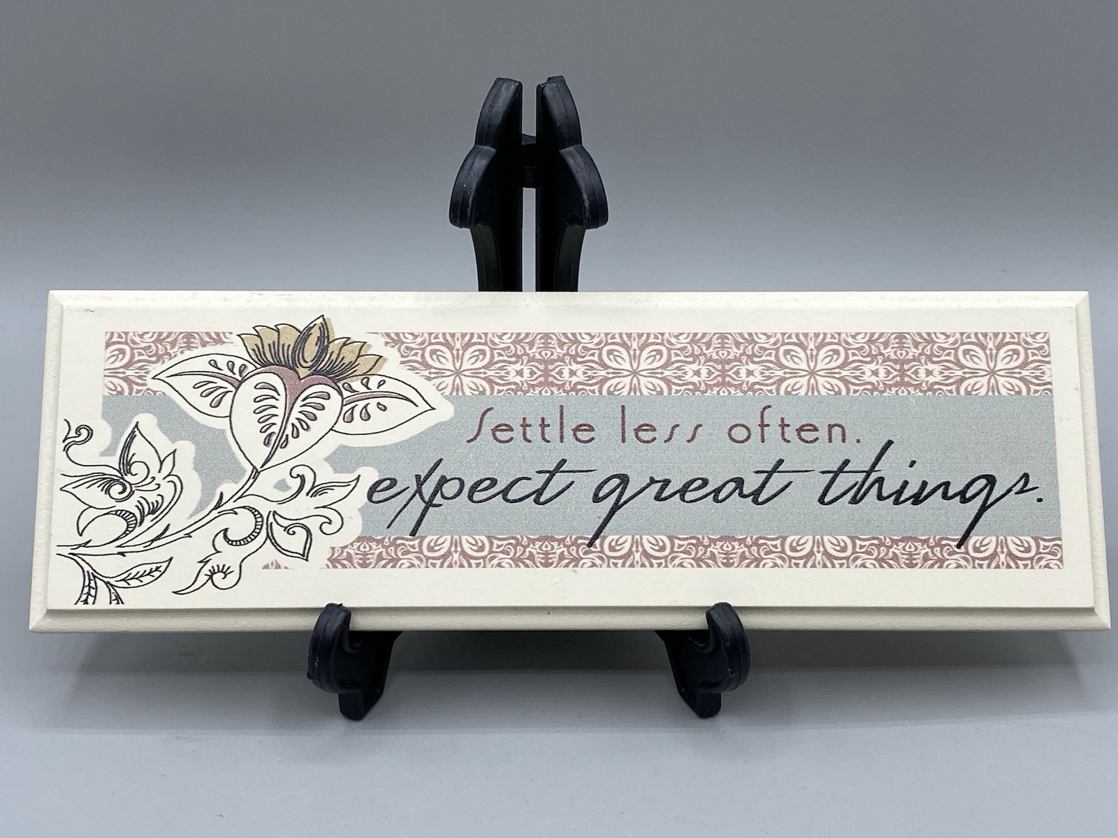 Danielson Designs Plaque "Settle Less Often Expect Great Things" 8.5" X 2.75" gallery