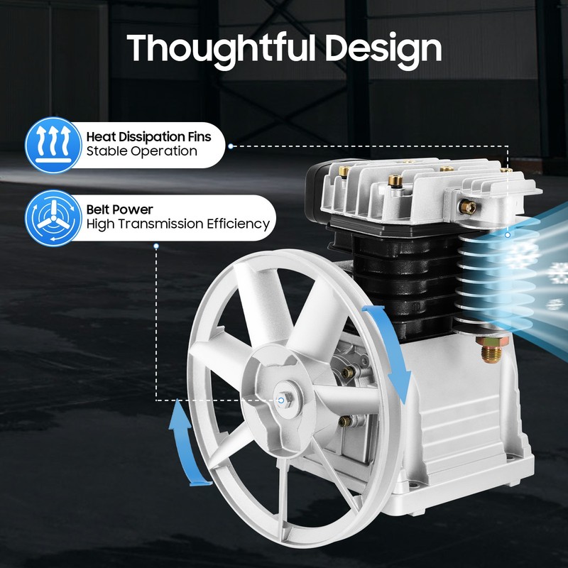 3HP Air Compressor Pump Head Single Stage Twin Cylinder Air Compressor Pump Head gallery