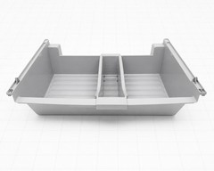 Gray Plastic Refrigerator Drawer Bin Insert Tray Replacement Part, 1-Piece