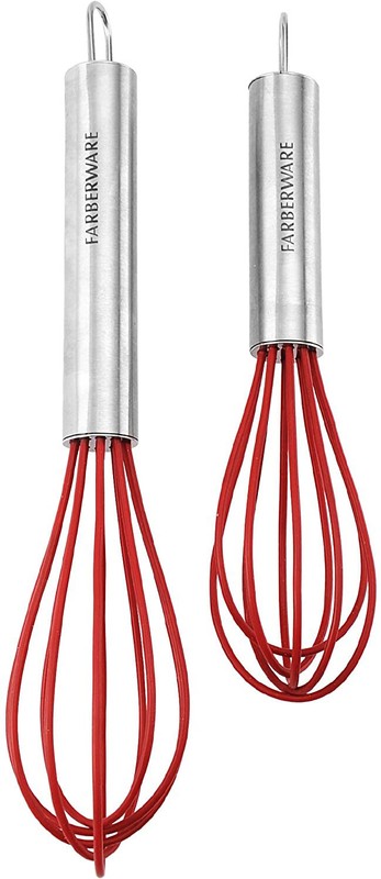 Farberware Professional Silicone Mini Whisks, Set of 2 - Red gallery