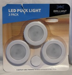 Brilliant Evolution LED Puck Light 3 Pack 3-1/8 Diameter