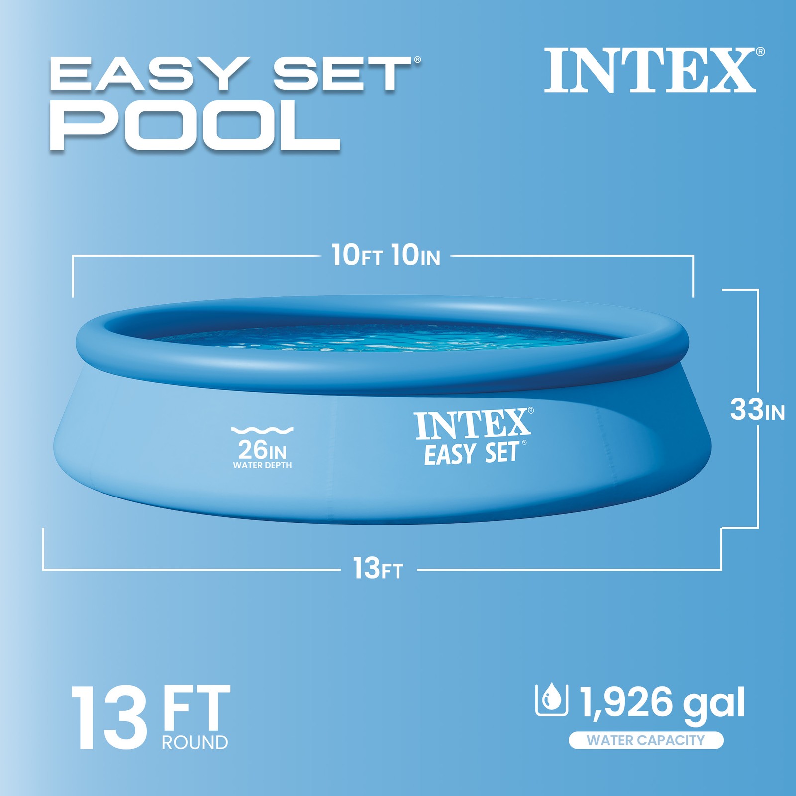 Intex 28141EH 13ft x 33" Easy Set Inflatable Swimming Pool w/530 GPH Filter Pump gallery