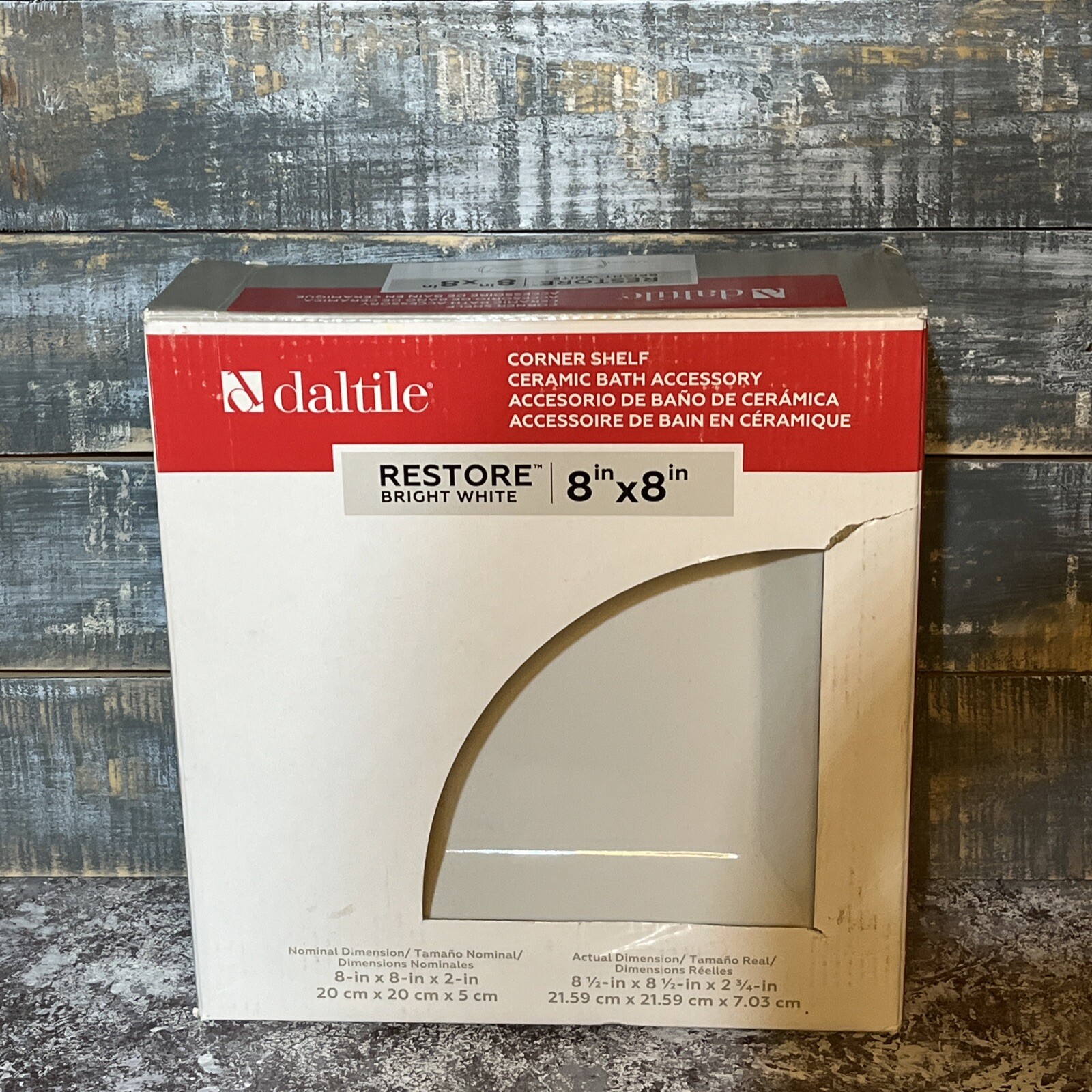 Daltile Restore 8.5 In. W Ceramic Wall Mounted Corner Shower Shelf Tile In White gallery