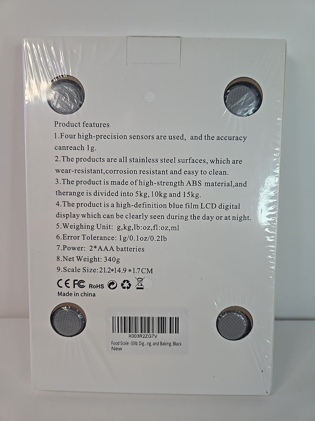 RR | GGQ K90H Digital Kitchen Scale 33lb Capacity Stainless Steel New Sealed gallery