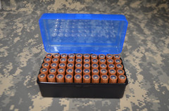 AA Battery Plastic Storage Box Bin Container HOLDS 50 BATTERIES ! (1) BLUE