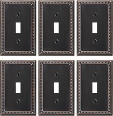 6-Pack Single Toggle Light Switch Cover Plate, Pearls Decorative Switch Plate