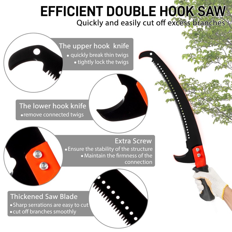 24 Feet Tree Pole Pruner, Durable Tree Trimmers Handle, Manual Branches Trimmer gallery