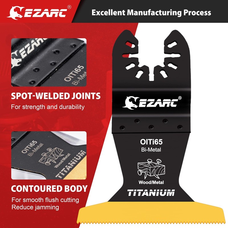 Titanium Oscillating Saw Blades, 3 PCS Extended Multitool Blades for Metal, Wood gallery