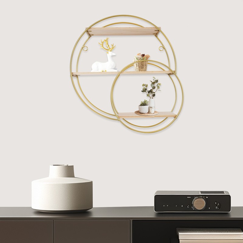 Wall Mounted Circular Storage Rack 10 x 33cm Shelf, 3-tier Storage Display Rack gallery