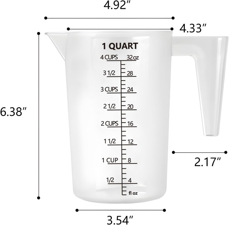Plastic Measuring Cup Liquid Spill-Proof Handle 32oz Kitchen Lawn Pool gallery