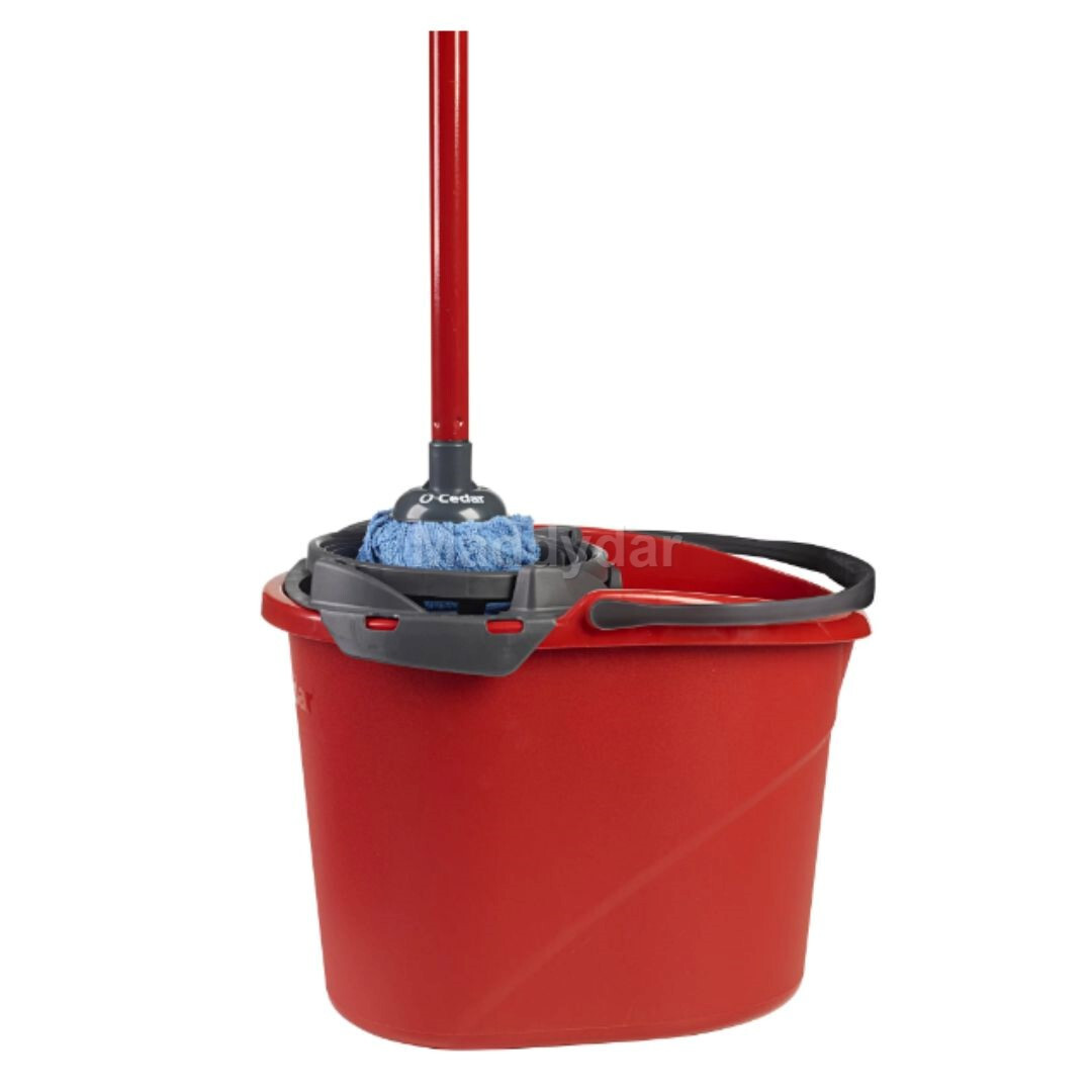 O-Cedar QuickWring Bucket, 2.5 Gallon Mop Bucket with Wringer, Red gallery