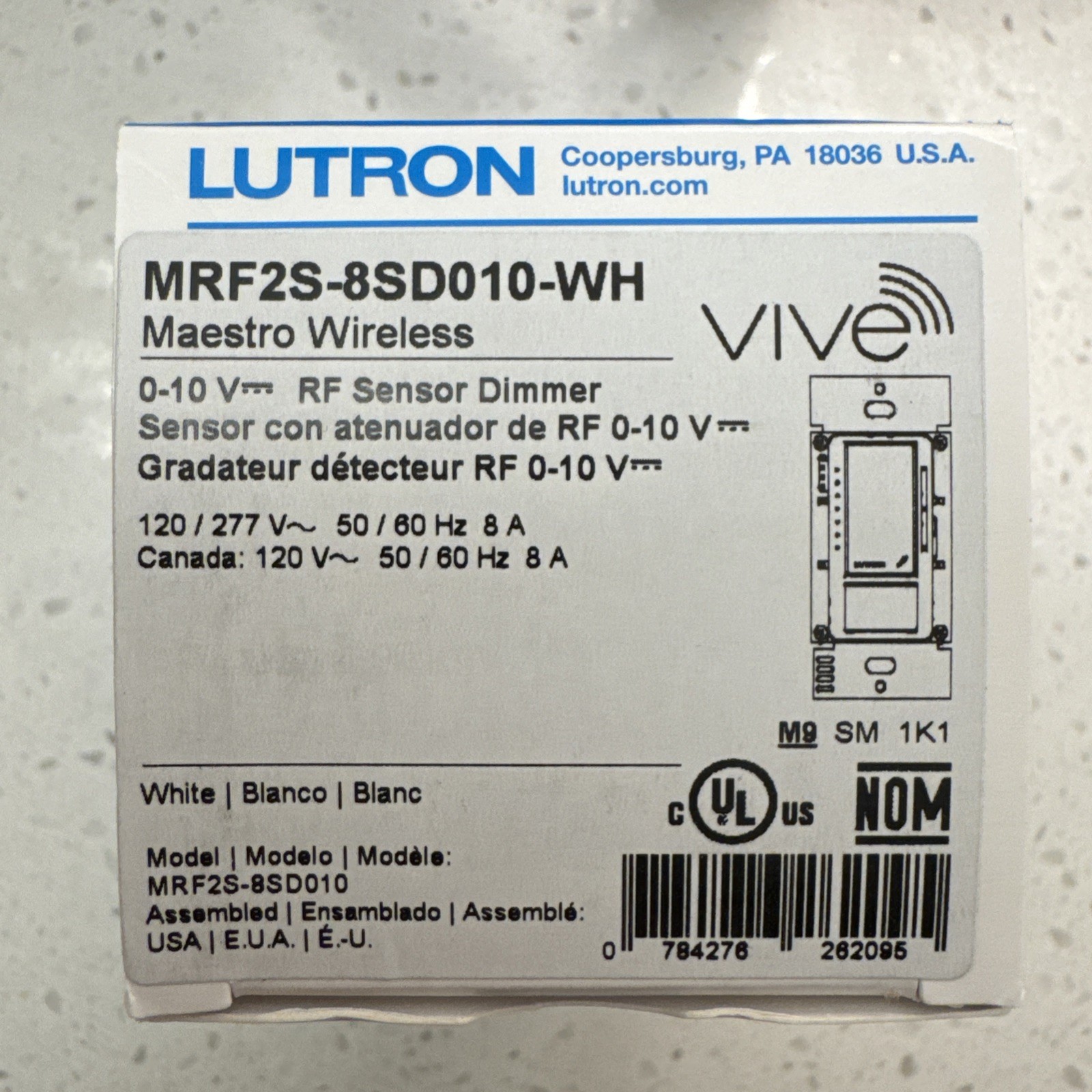 Lutron RF 0–10 V Occupancy/Vacancy Sensor Dimmer - White (MRF2S-8SD010-WH) gallery