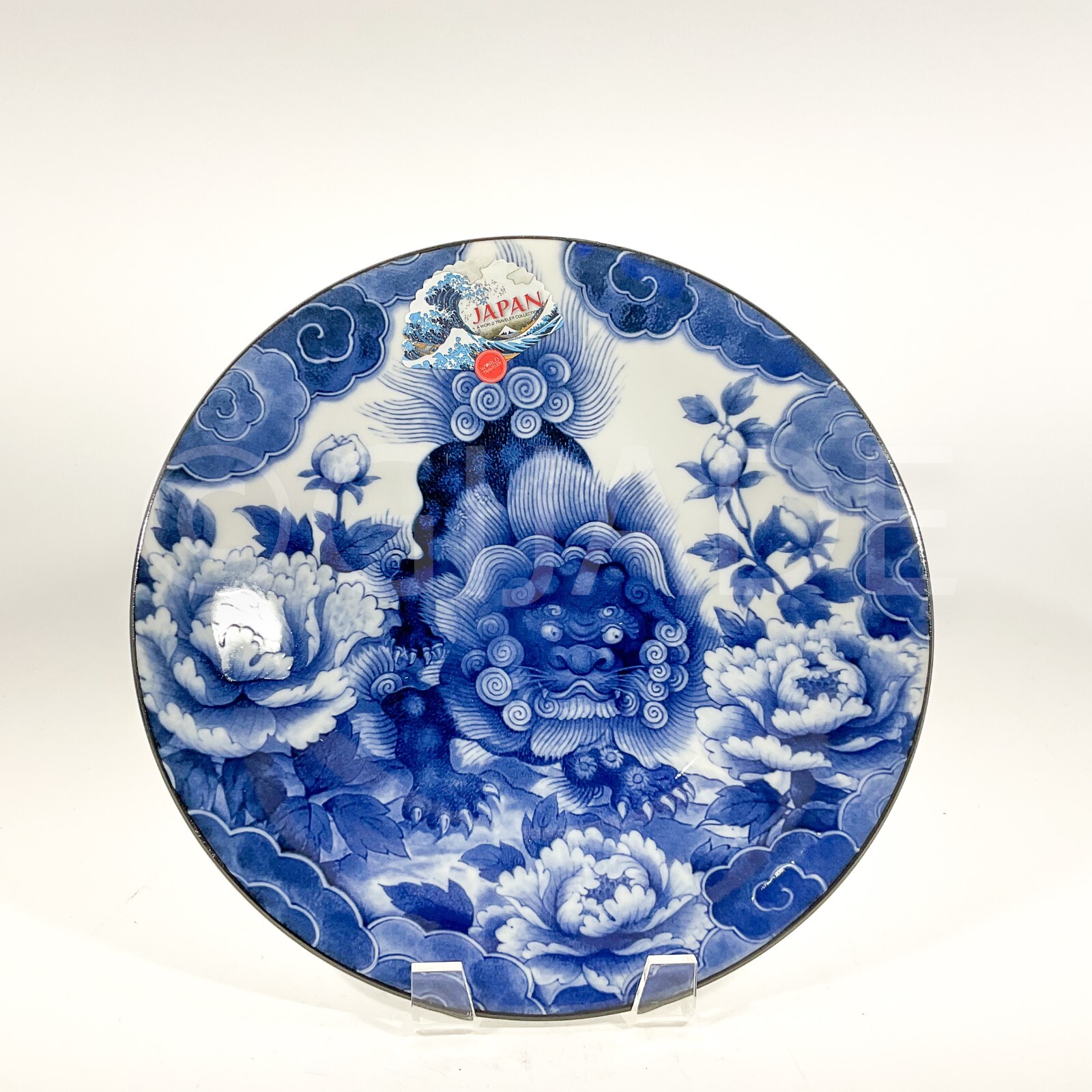 Japanese 4pc 11" Plate Blue & White Ceramics World Traveler Collector New gallery