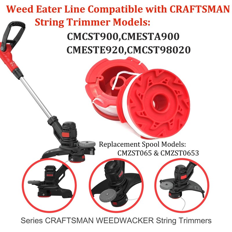 0.065 30Ft Weed Eater String Trimmer Line 6 Spools for Craftsman Weed Wacker 20V gallery