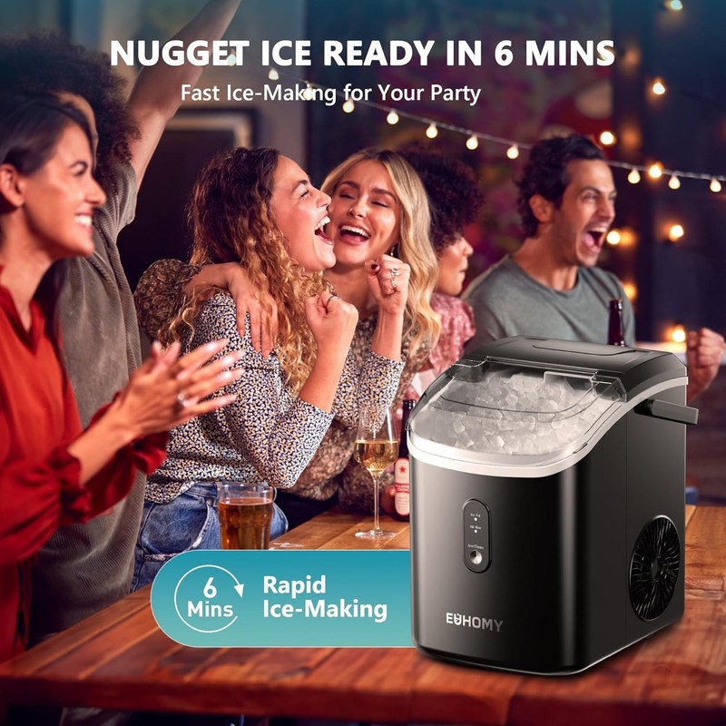 Compact Nugget Ice Maker - 34lbs Daily Capacity, Quiet, and Certified Safety gallery