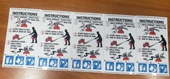 🤡🔥🧯 5 pack ABC FIRE EXTINGUISHER PICTORIAL OPERATING SIGN’S 3 X 5 1/4 🤡🔥🧯