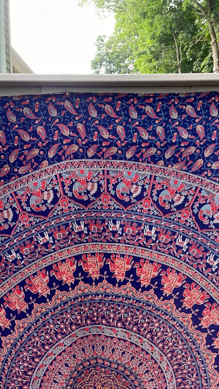 Elephant Meditation Medallion Mandala Tapestry, Bedspread, Throw 86 x 76 gallery