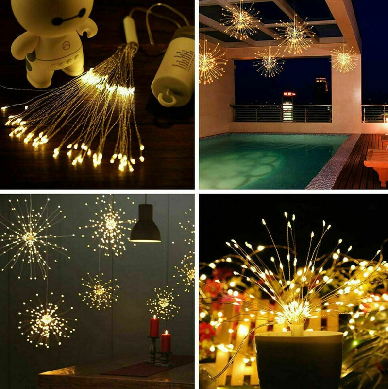 150 LED Firework Fairy String LED Light Dandelion Hanging 8 Modes Remote Party gallery