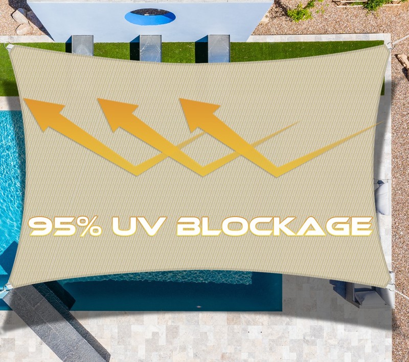 Standard Rectangle Curve Sun Shade Sail Home Garden Pool Patio Cover Canopy 8-16 gallery