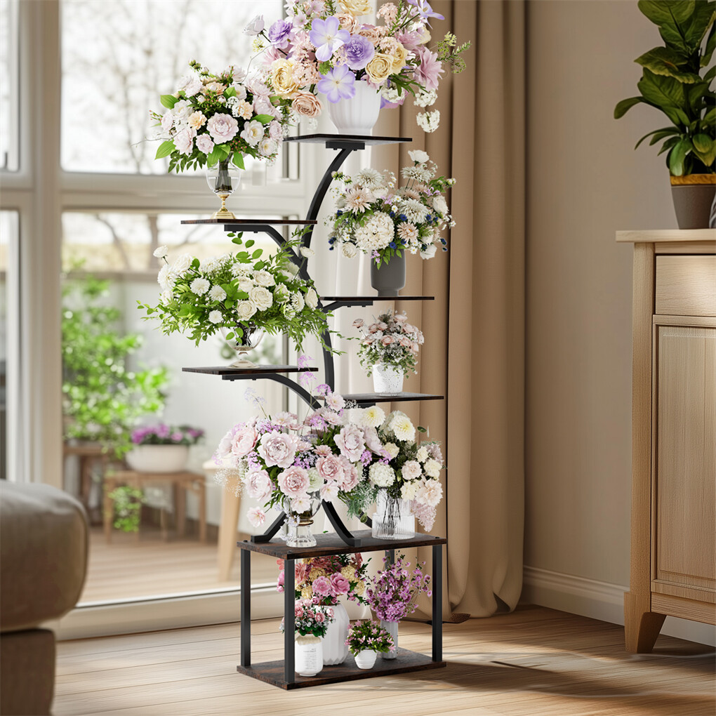 Tree-Shaped Industrial Plant Stand Corner Flower Holder Indoor Outdoor Garden gallery