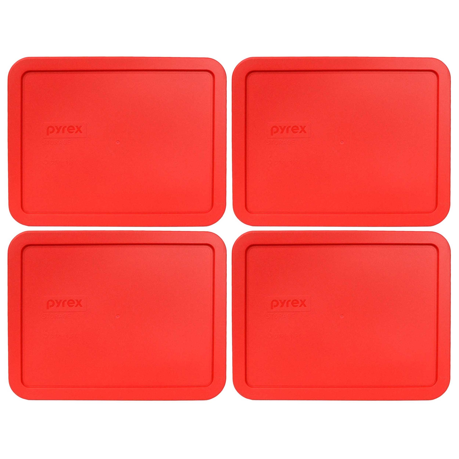 Pyrex 7211-PC Rectangle 6 Cup 1.5L Red Storage Lid 4 Pack New for Glass Dish gallery