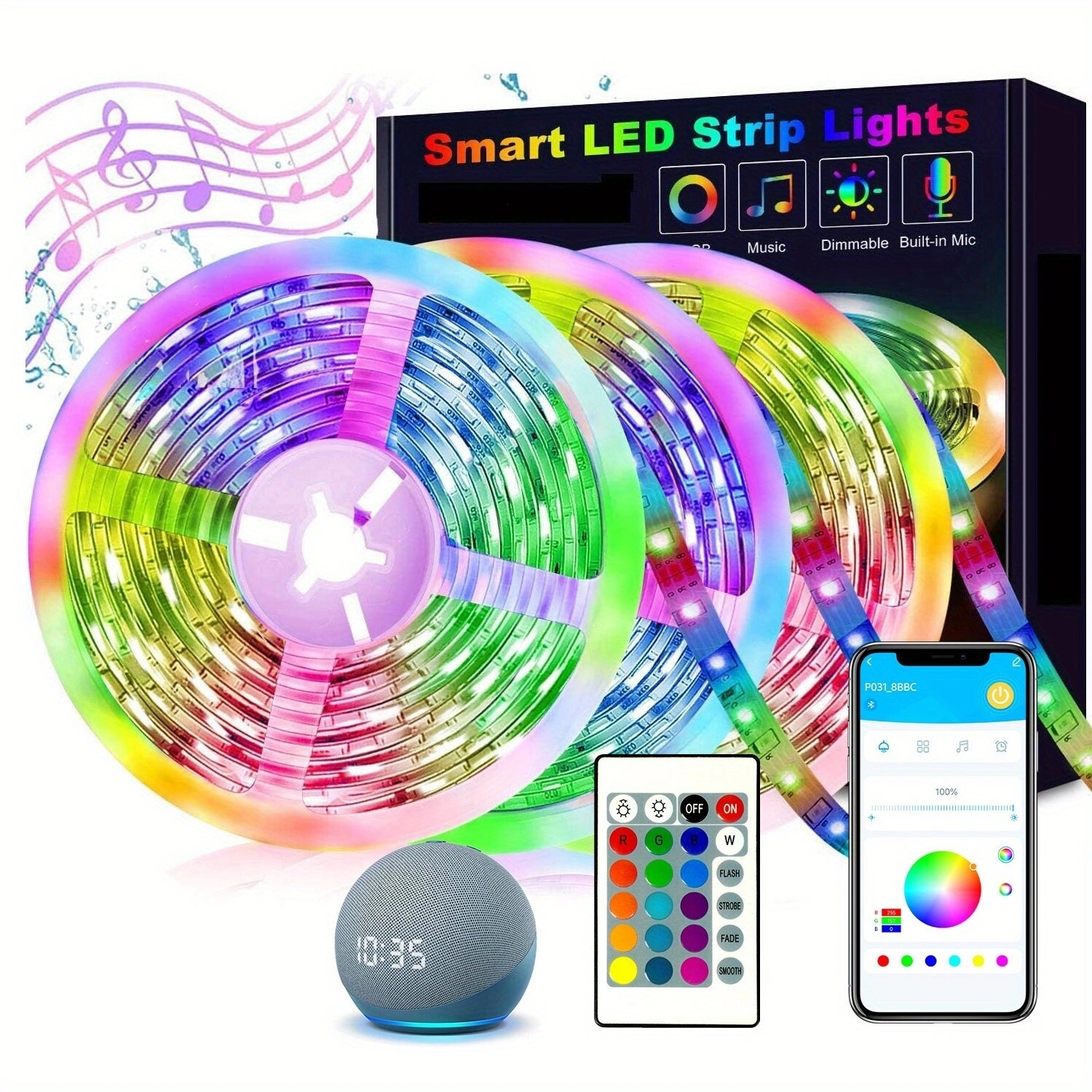 100Ft Smart Wifi Led Strip Light for Bedroom Work with Alexa and Google Color Ch gallery