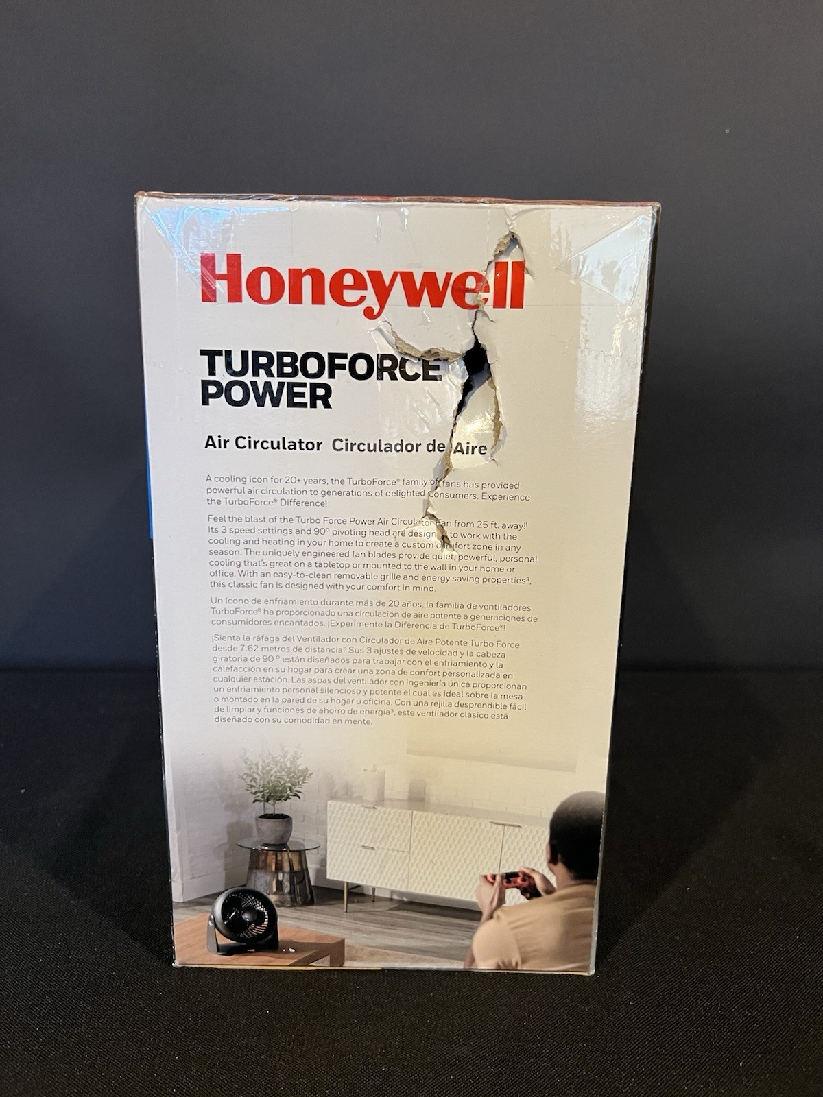 Honeywell Turbo Force Air Circulating Fan 11” 3 Speed 90 Degree Pivot Black gallery